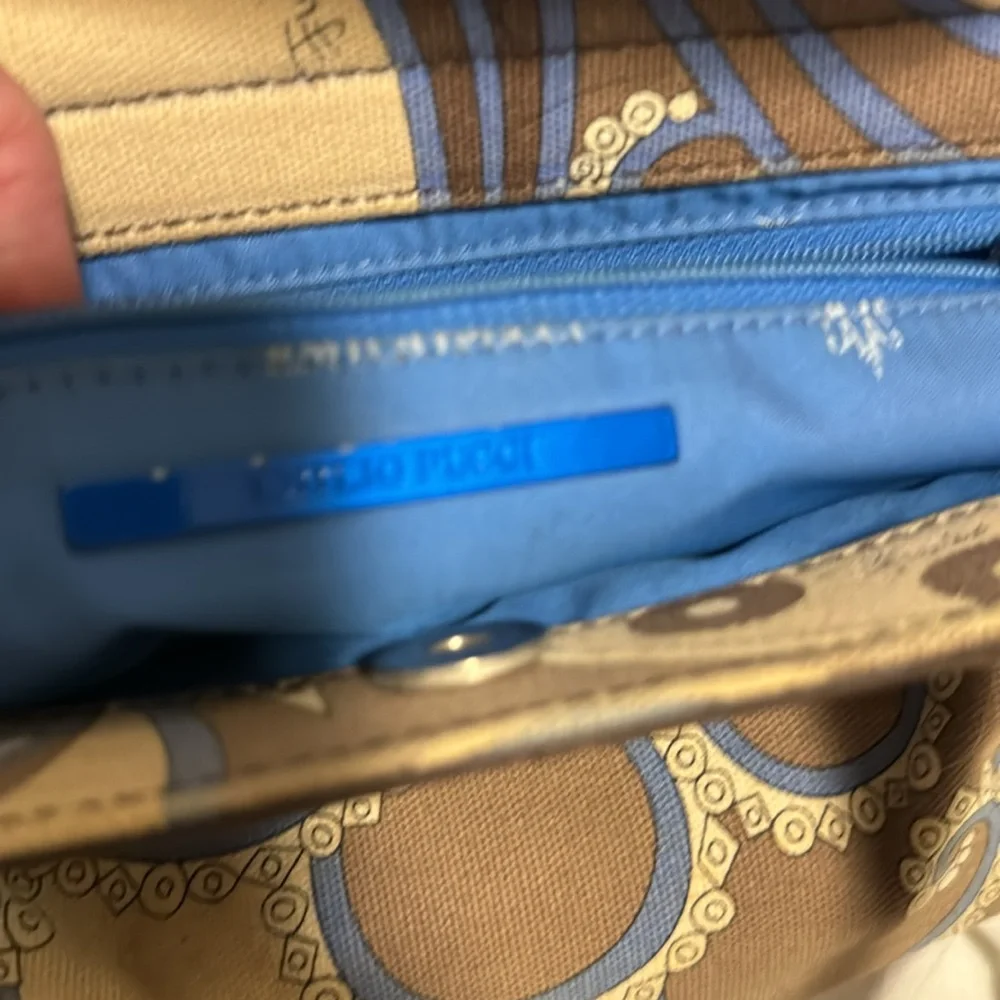 Vintage Pucci mini bag. Blue and brown print - Picture 2 of 11